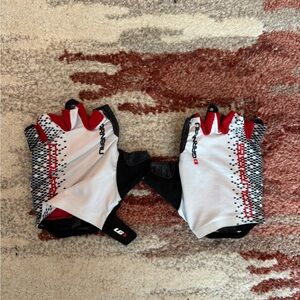 Louis Garneau Triathlon Cycling Gloves Small S White Red
